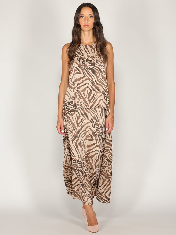 Top animalier a strisce