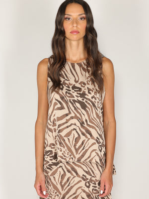 Top animalier a strisce