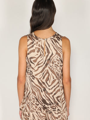 Top animalier a strisce