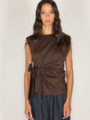 Maglia in cotone con fiocco laterale