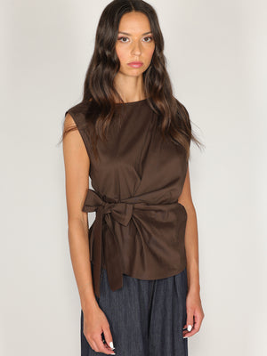 Maglia in cotone con fiocco laterale