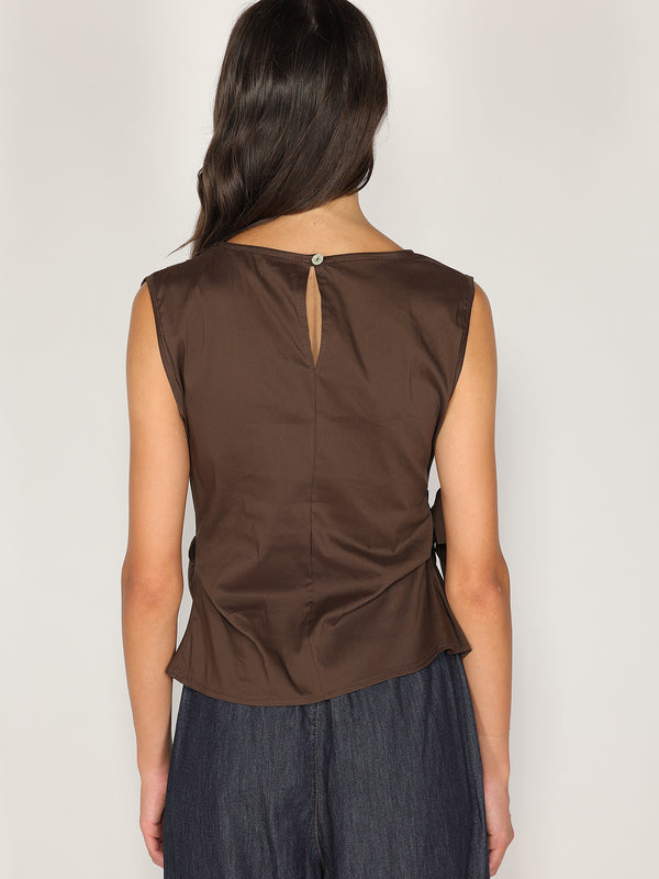 Maglia in cotone con fiocco laterale