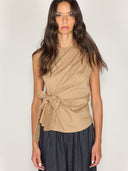 Maglia in cotone con fiocco laterale