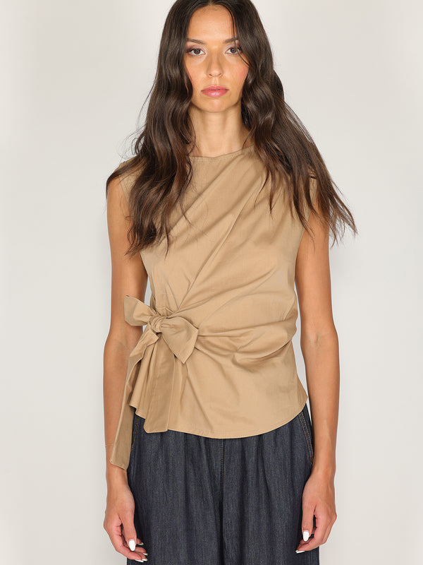 Maglia in cotone con fiocco laterale