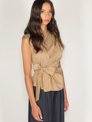 Maglia in cotone con fiocco laterale