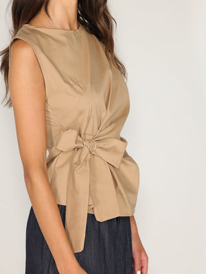Maglia in cotone con fiocco laterale