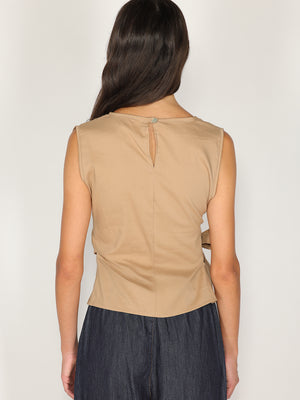 Maglia in cotone con fiocco laterale
