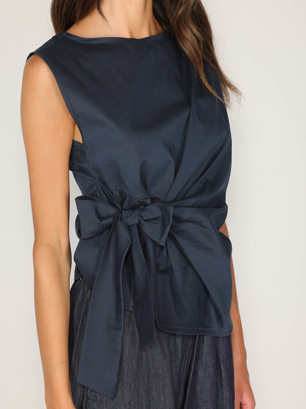 Maglia in cotone con fiocco laterale