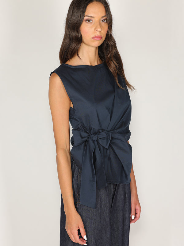 Maglia in cotone con fiocco laterale