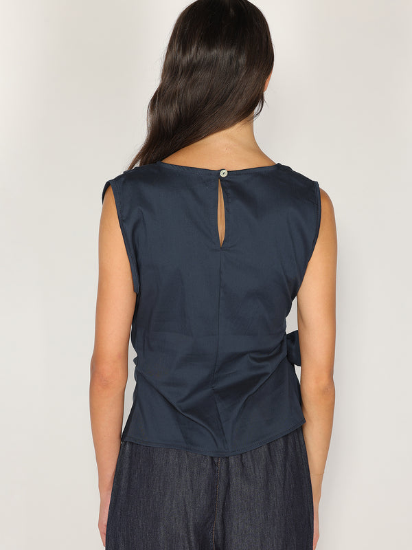 Maglia in cotone con fiocco laterale