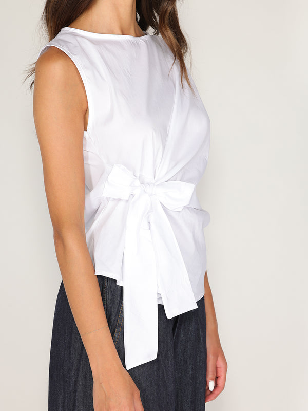 Maglia in cotone con fiocco laterale