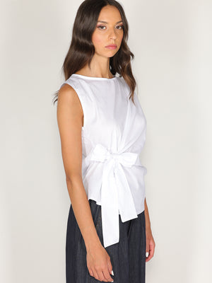 Maglia in cotone con fiocco laterale