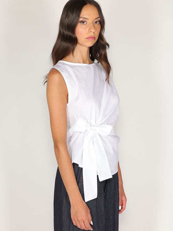 Maglia in cotone con fiocco laterale