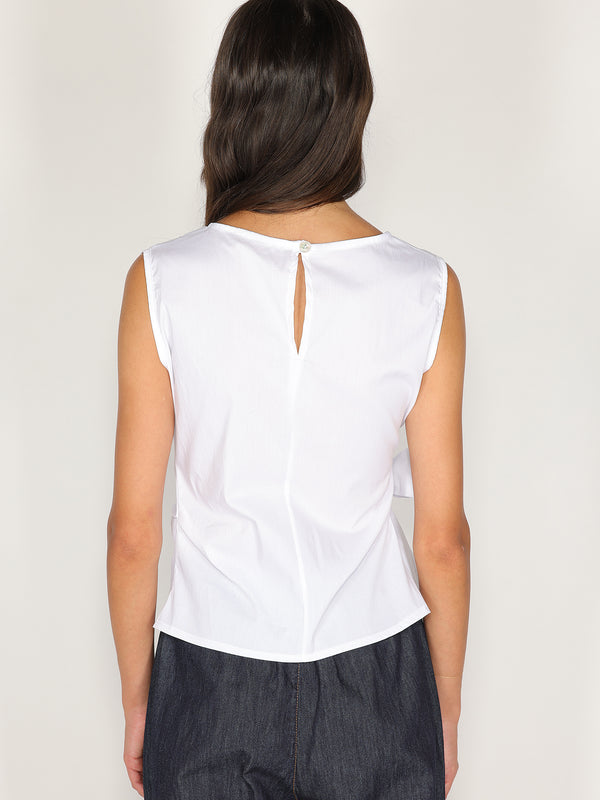 Maglia in cotone con fiocco laterale