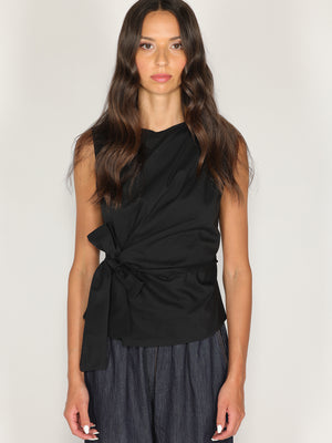 Maglia in cotone con fiocco laterale