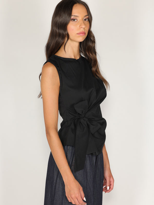 Maglia in cotone con fiocco laterale