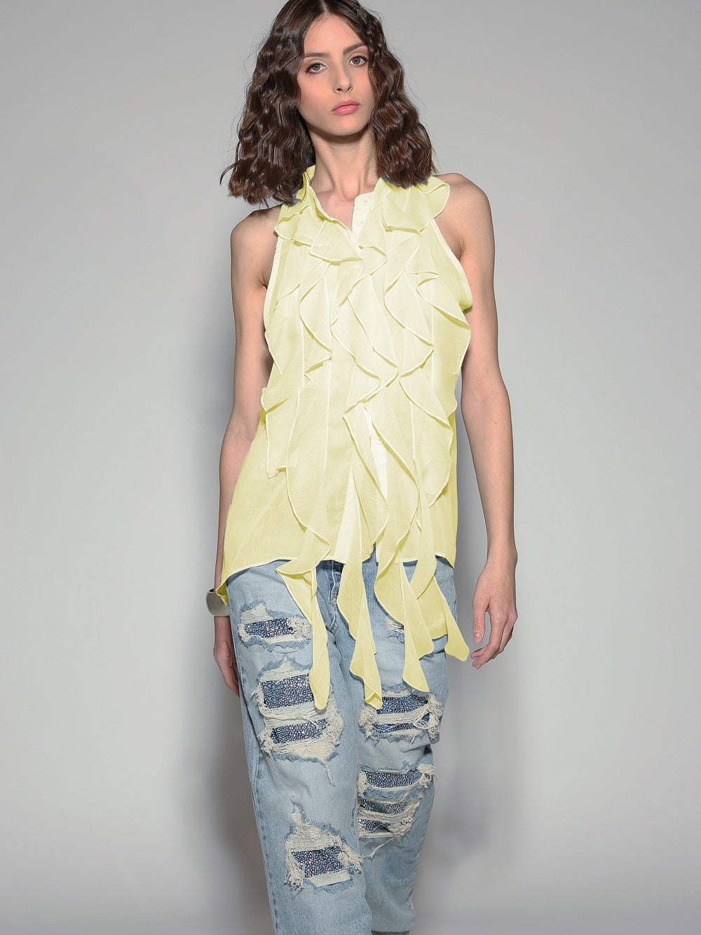 Camicia con rogue Gialla