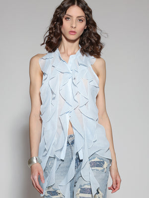 Camicia con rouge Azzurra