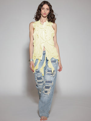 Camicia con rogue Gialla