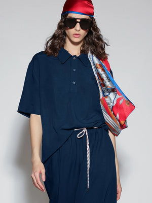 Polo 3 bottoni Blu