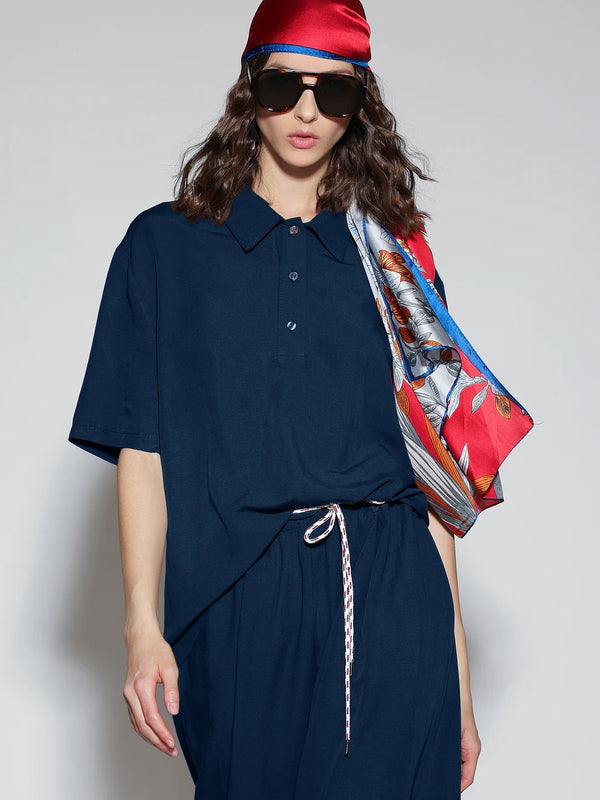 Polo 3 bottoni Blu