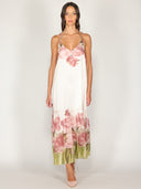 Abito halter in fantasia floreale con balza