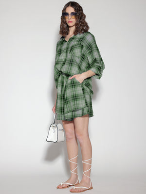 Camicia con shorts a quadretti Verde