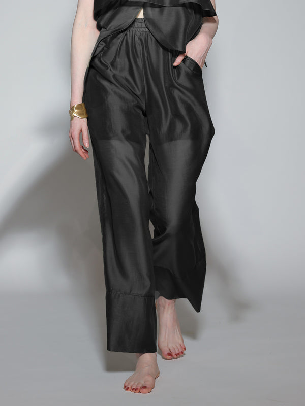 Pantalone palazzo viscosa Nero