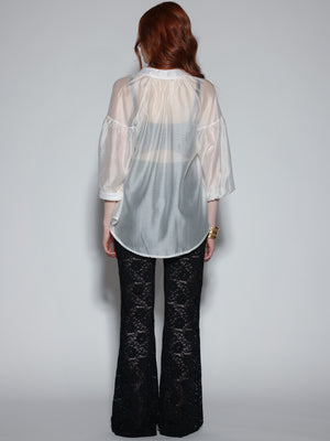Pantalone pizzo a zampa Nero