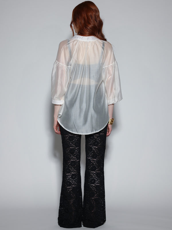 Pantalone pizzo a zampa Nero