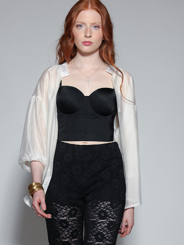 Pantalone pizzo a zampa Nero