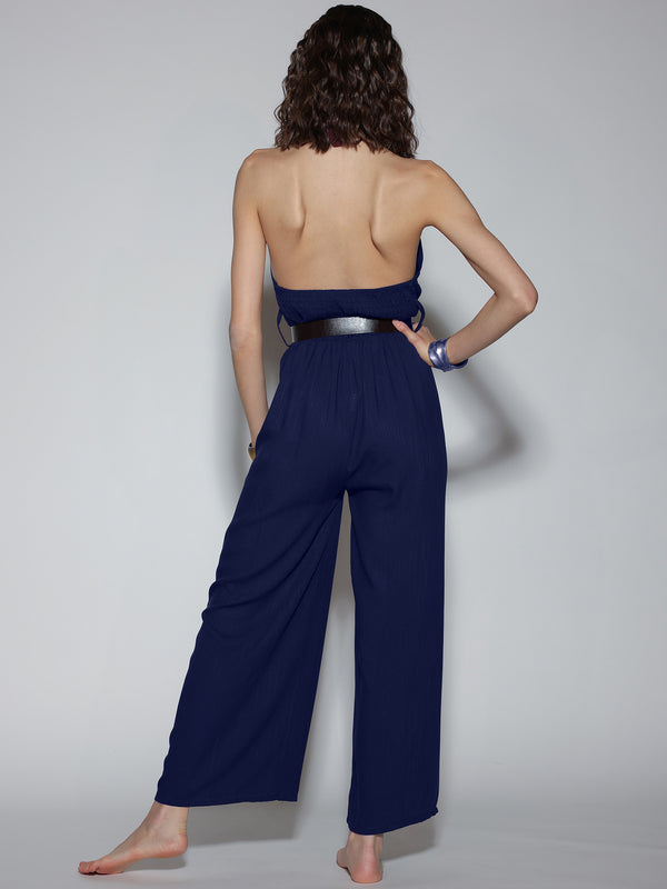 Tuta scollo all'americana Blu
