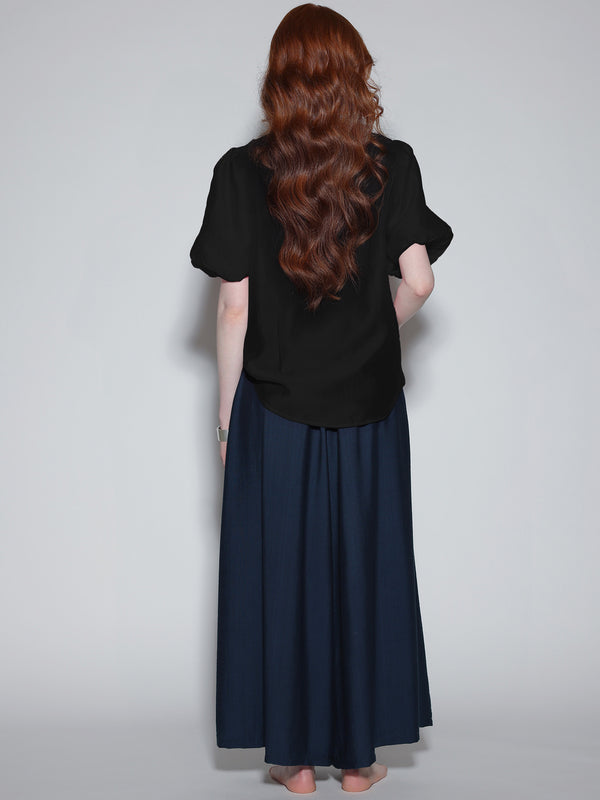 Camicia con perline e paillettes Nero