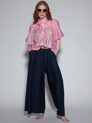 Pantalone palazzo extra wide Blu