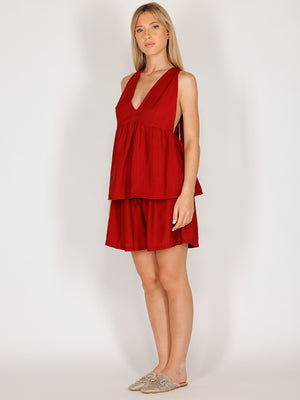 Completo in viscosa top e short